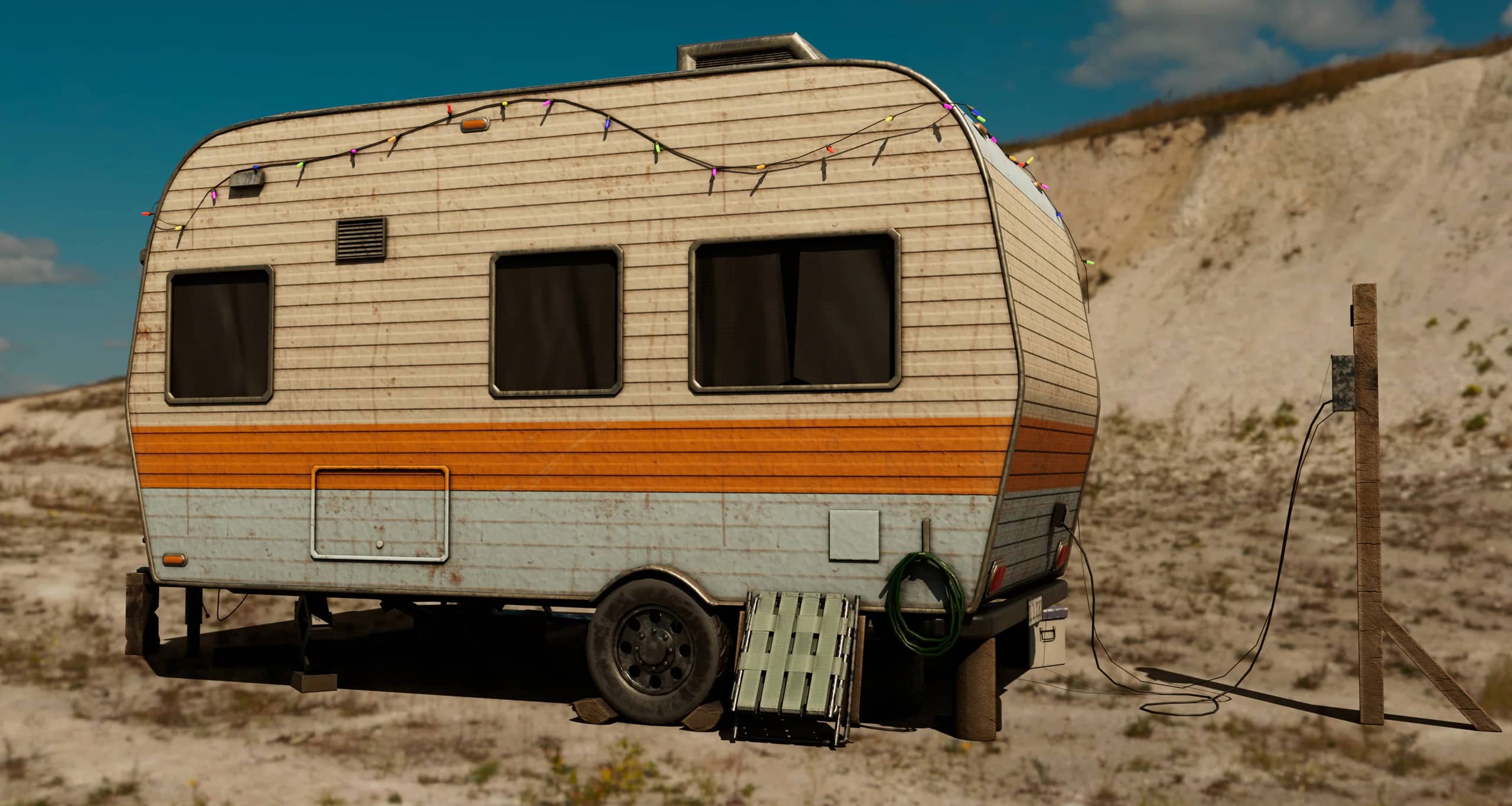 HDRI lighting — desert, side