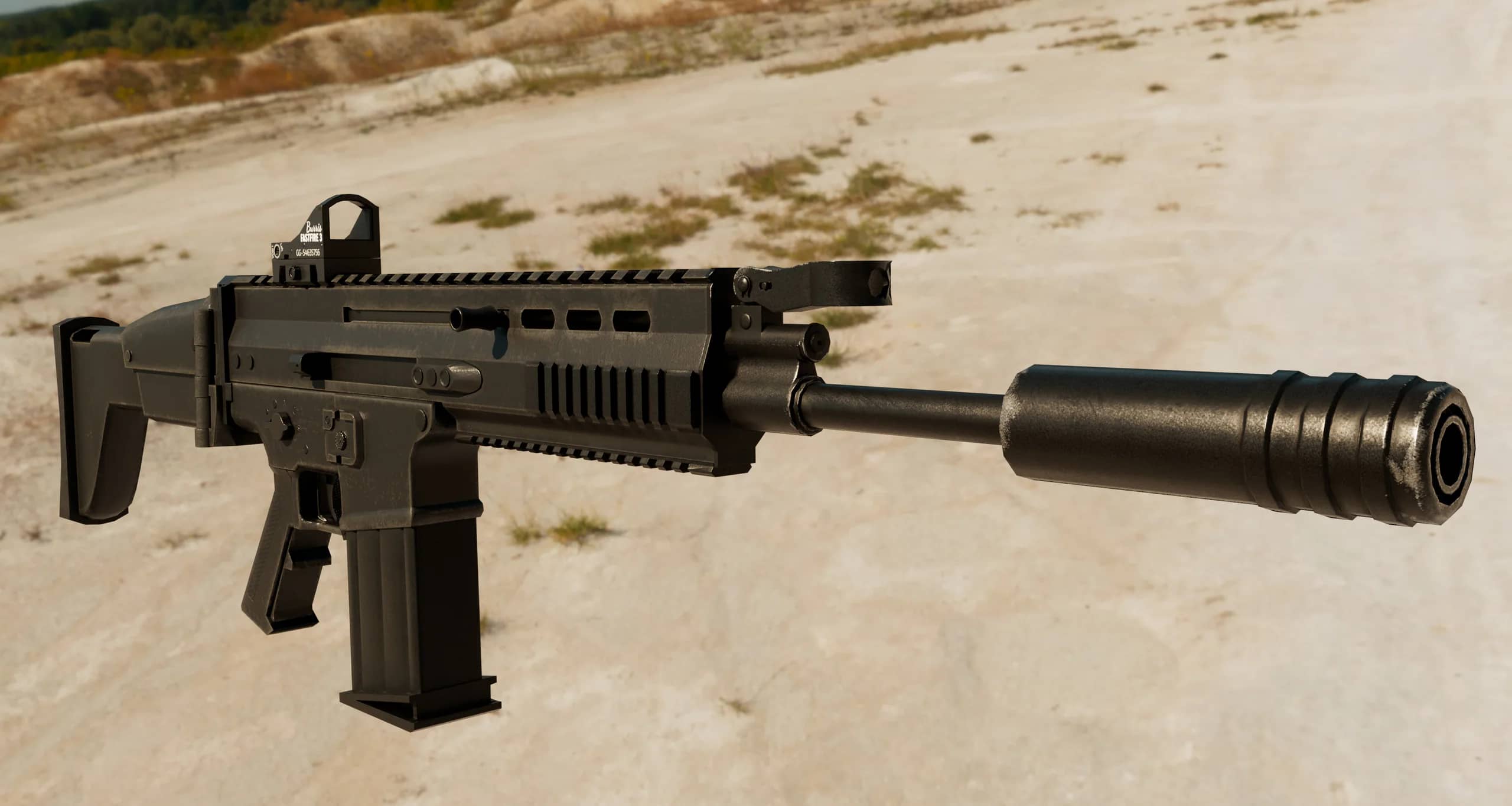 HDRI lighting — muzzle three-quarter