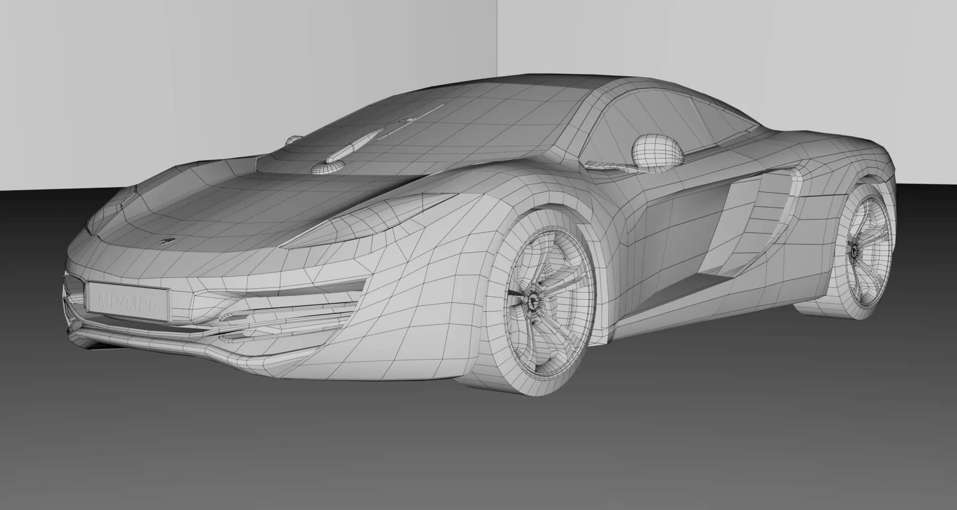 Front three-quarter — wireframe